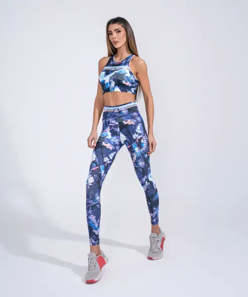 Къс спортен топ Jfit Blue/Pink - 60