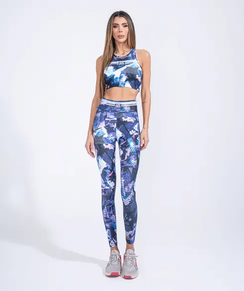 Къс спортен топ Jfit Blue/Pink - 64