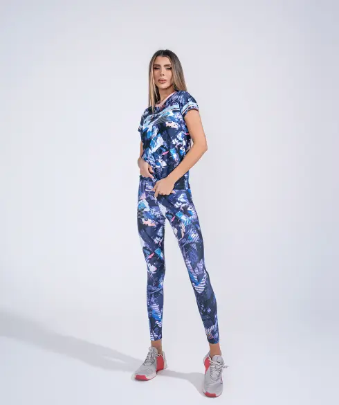 Дамска спортна тениска Jfit Blue/Pink - 36