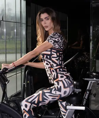 Дамска спортна тениска Jfit Beige/Black